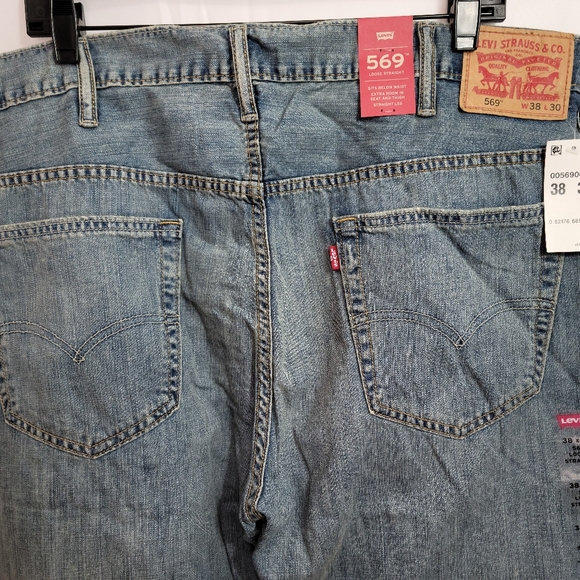 NWT Levi's 569 Loose Straight Blue Jeans, Size 38×30 - Picture 7 of 12